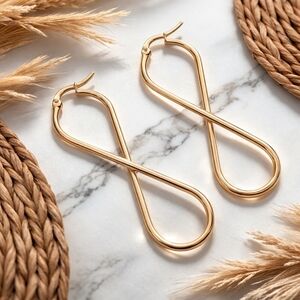 Infinity Statement Earrings | 18K Gold Plated Stainless Steel Minimalist Chic